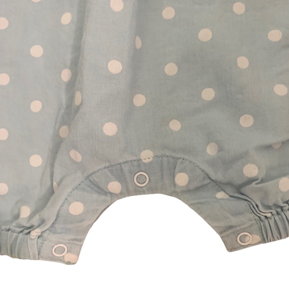 TUCKER + TATE Baby Polka Dot Chambray Off Shoulder Scoop Neck Romper - 24M - Picture 7 of 8